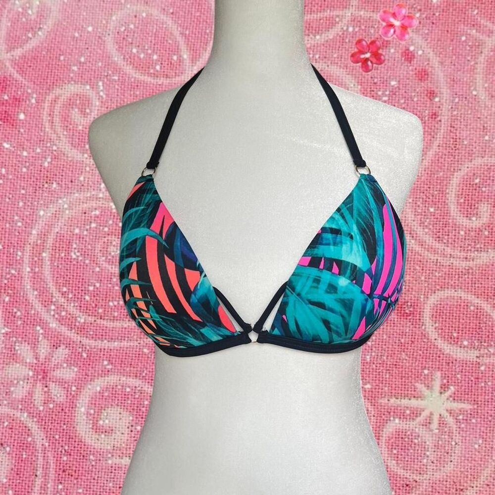 Y2K Victoria's Secret PINK Tropical Push Up Triangle Bikini Top